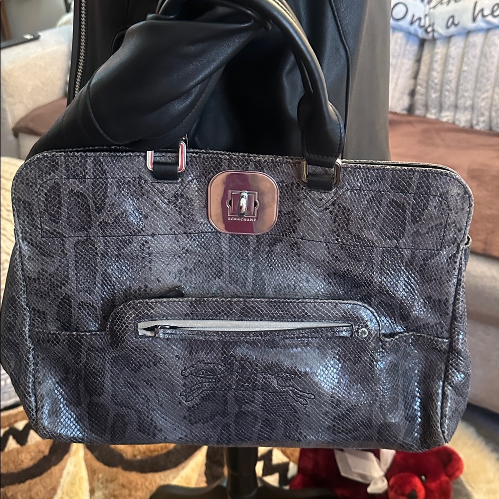 Authentic LongChamp  VINTAGE Python   Large Handbag  15”X 11” SALE FIRM NOW - Picture 16 of 17